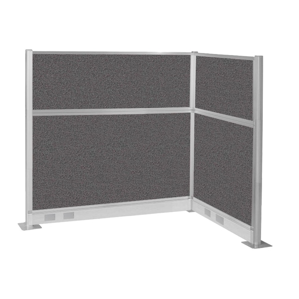 Versare Pre-Configured Hush Panel Electric Cubicle (L Shape) 6' x 4' Charcoal Gray Fabric 1859366 - main